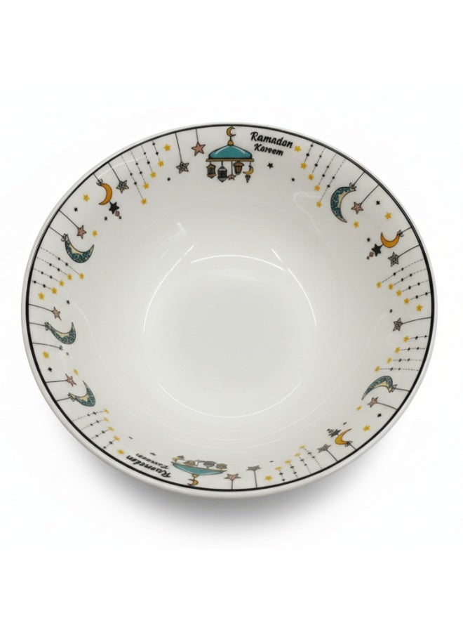 Akdc Ramadan Collection White Ceramic Serving Bowl Â€“ Ideal For Dates & Snacks, 15 Ã— 5Cm - Image 2